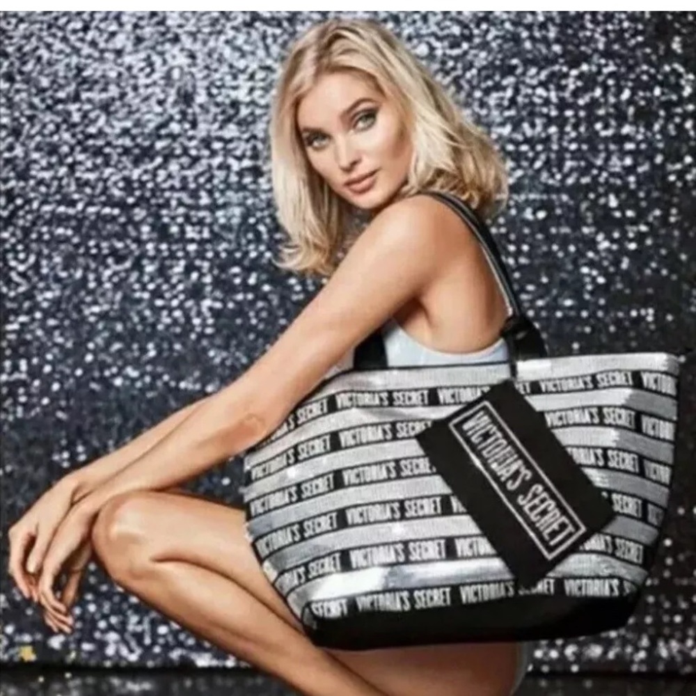 ✅SOLD✅Victoria Secret Silver Sequin Tote Bag
